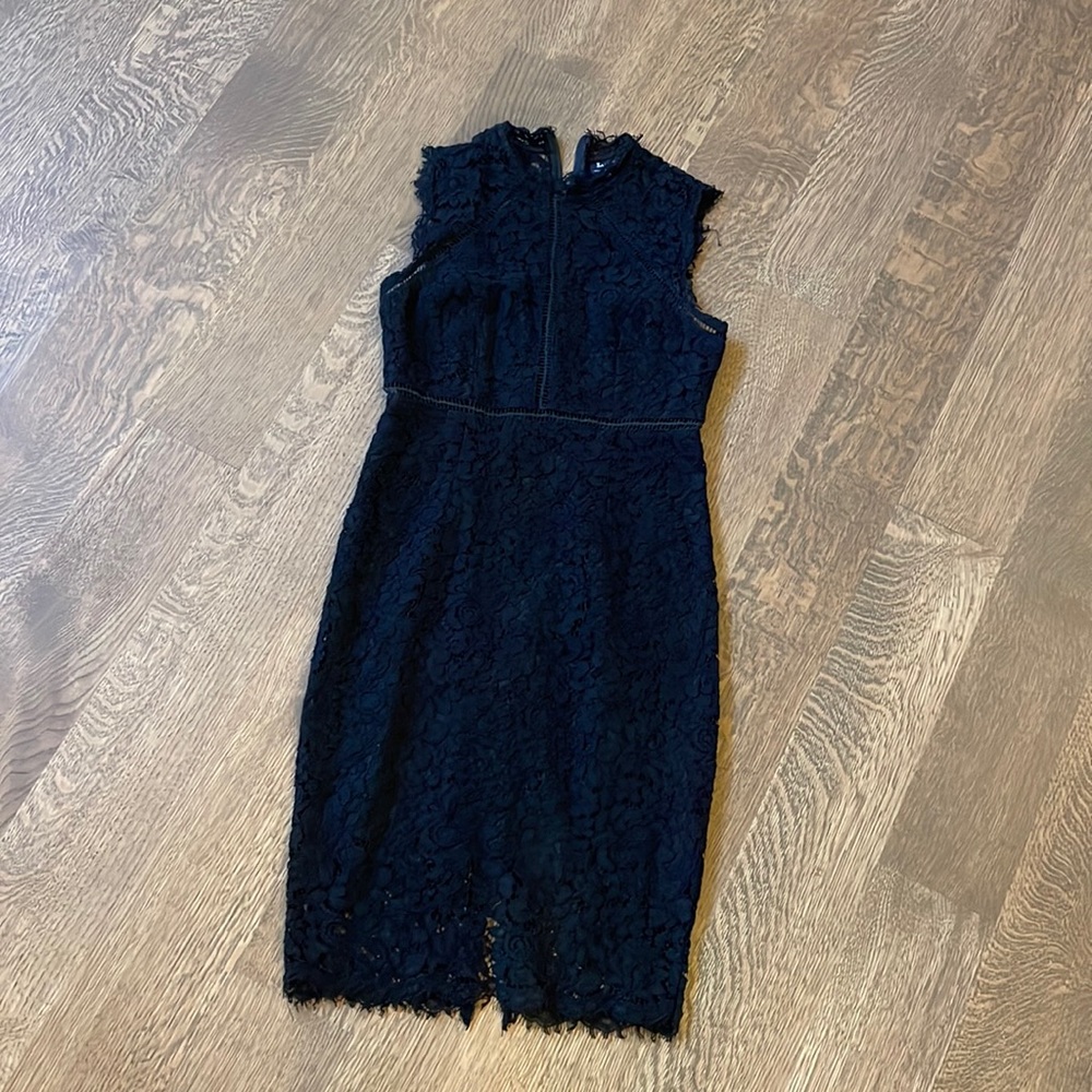 Bardot Black Lace Sheath Cocktail Dress